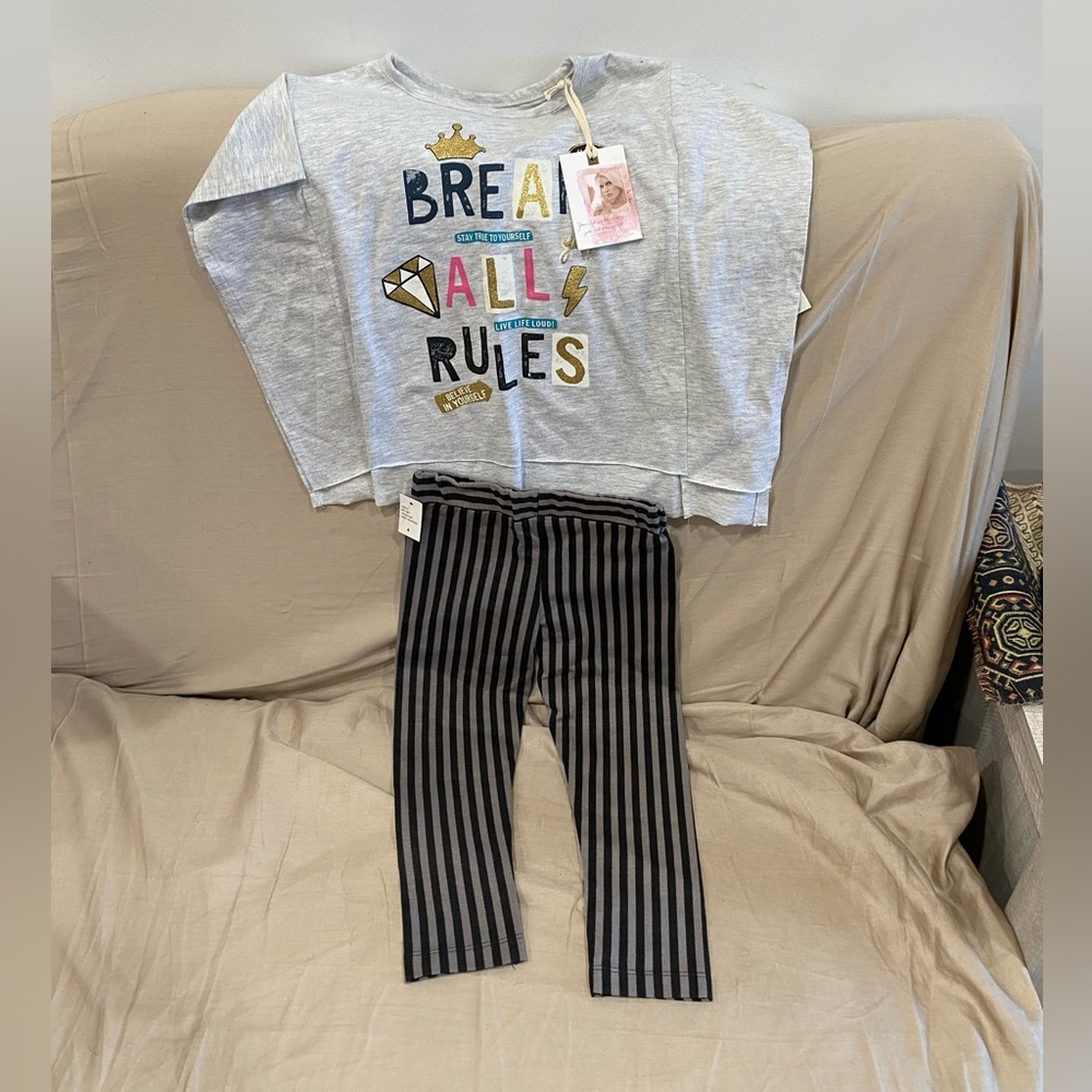 New w/tags girls cotton pant set